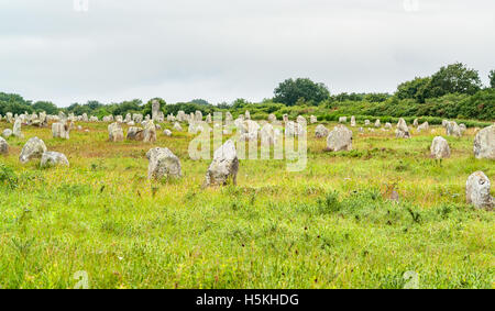 scenery around the  Carnac stones, a megalithic site in Brittany, France Stock Photo