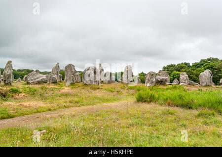 scenery around the  Carnac stones, a megalithic site in Brittany, France Stock Photo