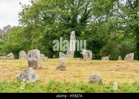 scenery around the  Carnac stones, a megalithic site in Brittany, France Stock Photo