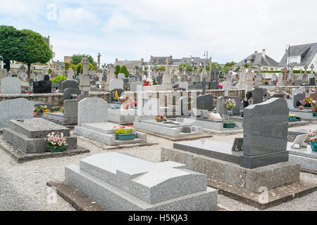 graveyard in a town named Carnac in the Morbihan department in Brittany, France Stock Photo