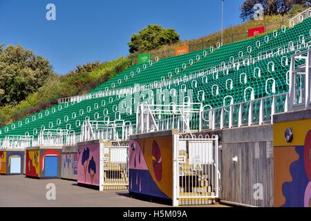 Open air theatre seating North Bay Scarborough North Yorkshire England UK Stock Photo