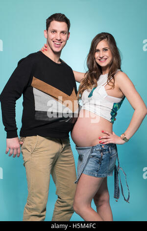 Happy couple in pregnant Stock Photo