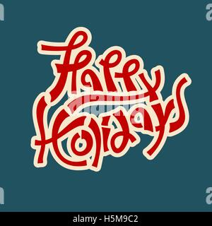 happy holidays lettering text color greetings background template for holiday cards, booklet and flyers vector illustration Stock Vector