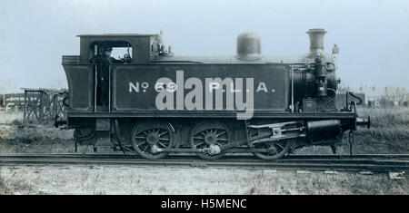 This image features a locomotive built for the Port of London Authority on April 12, 1922. Designed by Andrew Leslie Darlington Railway Engineering, this steam engine was an important part of the industrial transport network in the early 20th century, serving the port's transport needs. Stock Photo