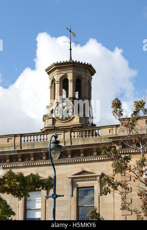 Victorian building Italian palazzo style architecture, clock tower at The Belfast Harbour Commissioners' Office in Corporation Square Belfast. Stock Photo