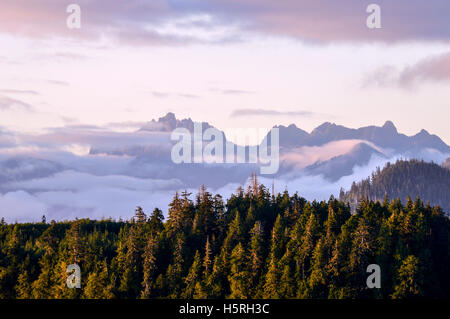 Sunset in Pacific Rim National, Park, Ucluelet, British Columbia Stock Photo