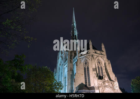 Heinz Memorial Chapel at the University of Pittsburgh lit up at night Stock Photo