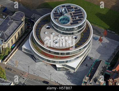 aerial view of the Herzog & de Meuron's Blavatnik School of Government in Oxford, UK Stock Photo