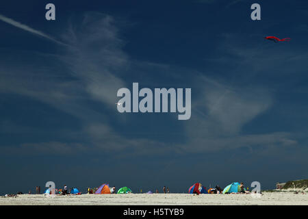 At the beach of blavand in Denmark in the summer Stock Photo