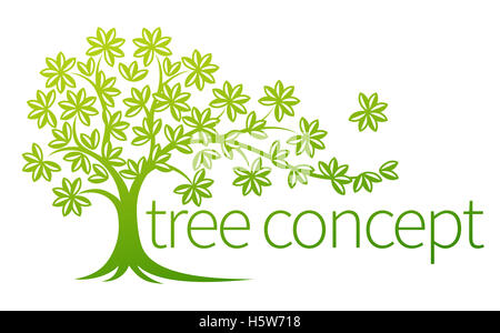 Tree concept illustration with space for text Stock Photo