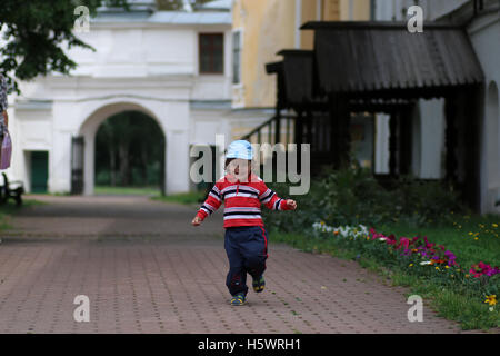 boy kid bench parl alone Stock Photo