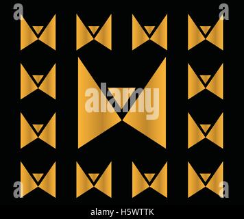 Abstract Butterfly Icon On The Black Background Stock Vector