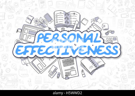 Personal Effectiveness - Doodle Blue Word. Business Concept. Stock Photo