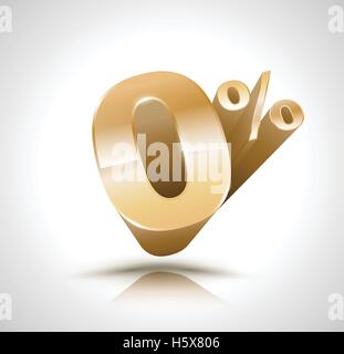Blue Zero percent 3D style. Vector illustration. Can use for promotion advertising pay by installments. Stock Vector