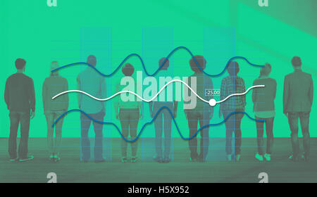 Line Graph Business Data Anaysis concept Stock Photo