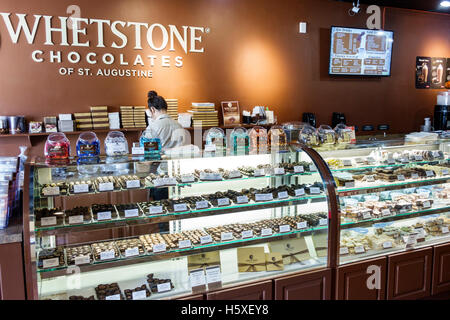 St. Saint Augustine Florida,Whetstone Chocolates,interior inside,store,display sale FL160803020 Stock Photo