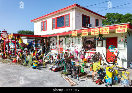 St. Saint Augustine Florida,US 1 Dixie Highway,flea market,lawn ornaments,display sale product,roadside,visitors travel traveling tour tourist tourism Stock Photo