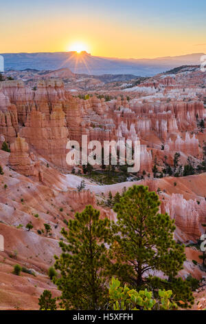 Sunrise, scenic views, Bryce Canyon National Park, located Utah, in the Southwestern United States. Stock Photo