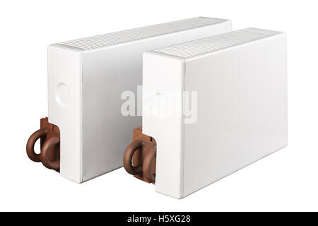 heating battery radiators isolated on white Stock Photo