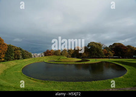 United Kingdom, Scotland, Edinburgh, land art by Charles Jencks at the gardens of the Scottish National Gallery of Modern Art Stock Photo