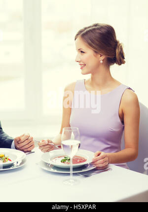 young woman looking at husband or boyfriend Stock Photo