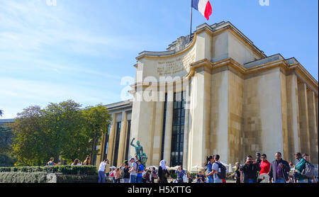 Paris Trocadero Square - a busy place in the city Stock Photo