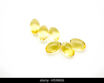 evening primrose oil pills isolated Stock Photo