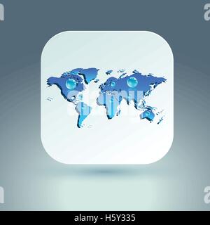 Map icon for application on grey background Stock Vector