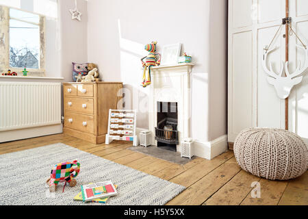 A traditional child's nursery in a modernised British Victorian home Stock Photo