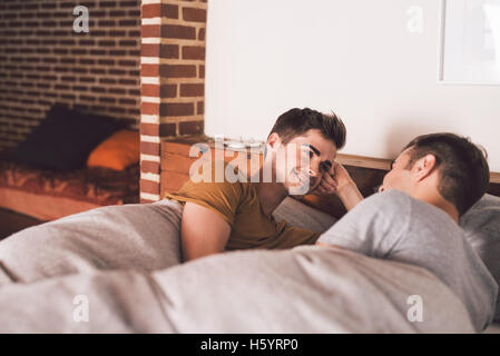 Let's just stay in bed today Stock Photo