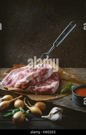 Raw meat pork steak Stock Photo