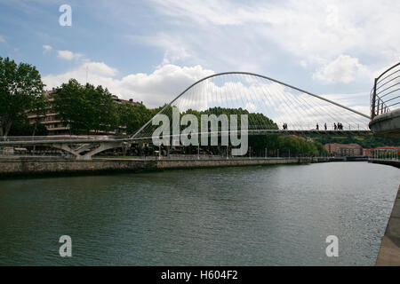 Bridge over the river in Bilbao, Spain Stock Photo