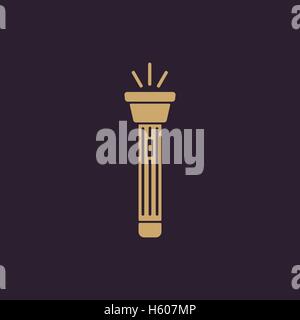 The flashlight icon. Torch symbol. Flat Stock Vector