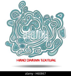 Ink hand drawn texture. Psychedelic blue wave background. Marble pattern Stock Vector
