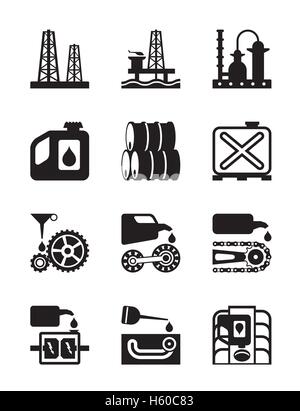 Extraction processing and use of lubricants - vector illustration Stock Vector