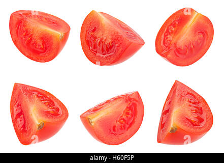Cherry collection tomato vegetable closeup isolated on white Stock Photo
