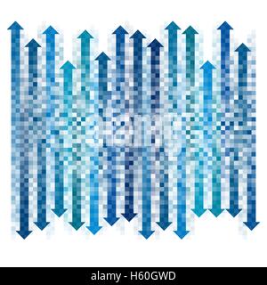 Blue checkered gradient arrows single layered Stock Vector