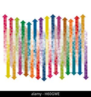 color checkered gradient arrows single layered Stock Vector