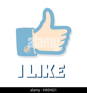 vector thumb up vintage print Stock Vector
