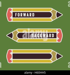 pencils as arrows or pointers sign signal Stock Vector