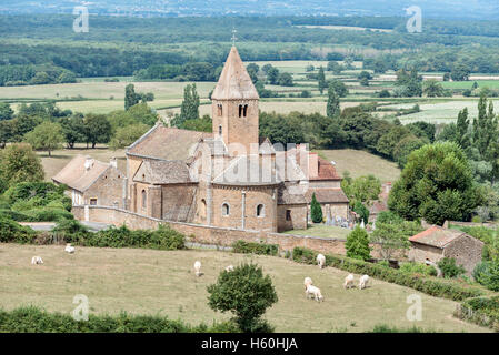 A view of La Chappelle-Sous-Brancion on a sunny summers day set in the beautiful Burgundian countryside, France Stock Photo