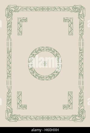old typography floral frame elements with alternative corner and border solution Stock Vector