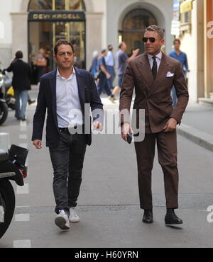 Lapo Elkann visits his shop 'Italian Independent' in Milan with friends.  Featuring: Lapo Elkann Where: Milan, Italy When: 20 Sep 2016 Credit: IPA/WENN.com  **Only available for publication in UK, USA, Germany, Austria, Switzerland** Stock Photo