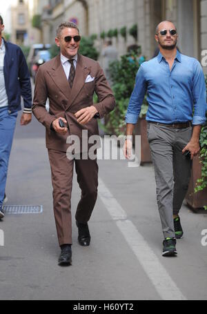 Lapo Elkann visits his shop 'Italian Independent' in Milan with friends.  Featuring: Lapo Elkann Where: Milan, Italy When: 20 Sep 2016 Credit: IPA/WENN.com  **Only available for publication in UK, USA, Germany, Austria, Switzerland** Stock Photo