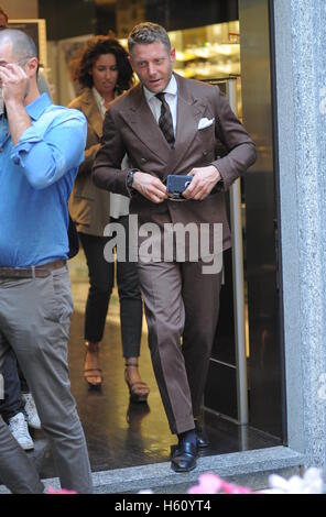 Lapo Elkann visits his shop 'Italian Independent' in Milan with friends.  Featuring: Lapo Elkann Where: Milan, Italy When: 20 Sep 2016 Credit: IPA/WENN.com  **Only available for publication in UK, USA, Germany, Austria, Switzerland** Stock Photo