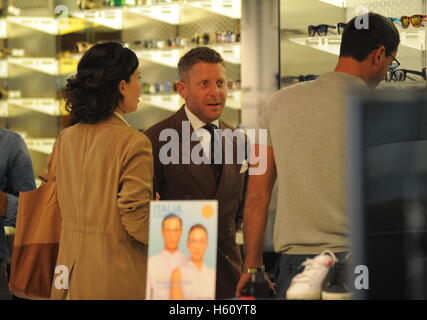 Lapo Elkann visits his shop 'Italian Independent' in Milan with friends.  Featuring: Lapo Elkann Where: Milan, Italy When: 20 Sep 2016 Credit: IPA/WENN.com  **Only available for publication in UK, USA, Germany, Austria, Switzerland** Stock Photo