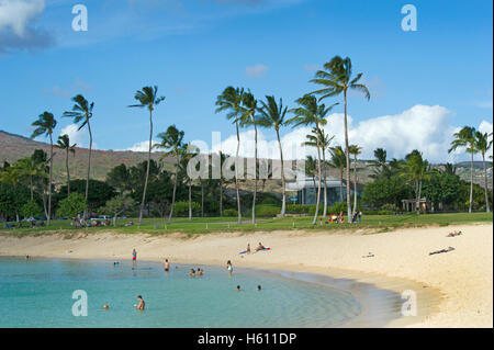 Lagoon beach on Oahu island, Hawaii Stock Photo