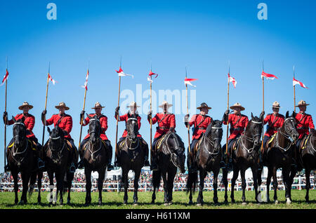 Royal Canadian Mounted Police at the International Plowing Match and Rural Expo in Minto, Ontario Canada Stock Photo