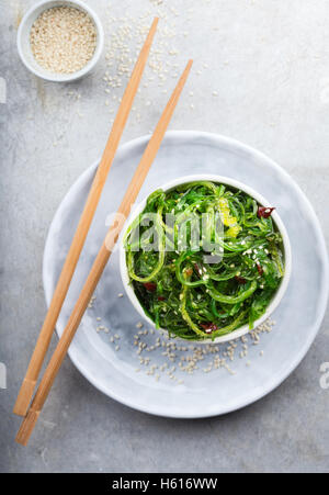 Serving of delicious japanese seaweed salad Stock Photo