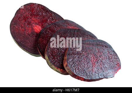 Fresh slices red beet root isolated on white background. objects  with clipping paths Stock Photo